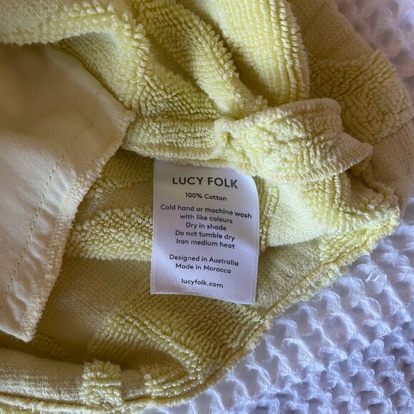 Lucy Folk x Net-a-Porter Yellow Terry Towel Shorts, Size Medium - Picture 3 of 4